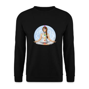 Zen and Zebra Illustration of Chakra Meditation - Unisex Sweatshirt - black - Front - Alina (178cm) & Michal (187cm)