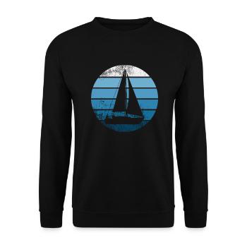 Segeln Vintage Sailing Segler Segelboot Segel - Unisex Pullover - Schwarz - Vorne - Alina (178cm) & Michal (187cm)