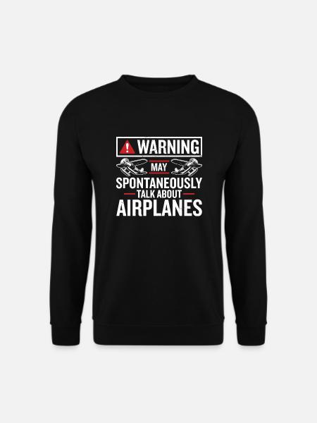 Warnung Sprechen Sie über Pläne - Unisex Pullover - Schwarz