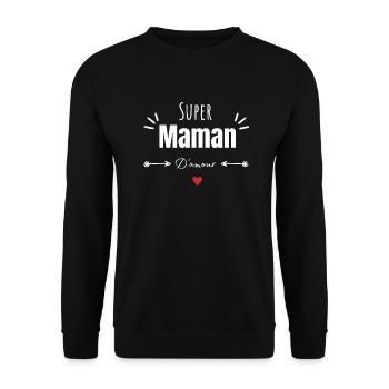 Super maman d'amour - Sweat-shirt Unisexe - noir - Devant - Alina (178cm) & Michal (187cm)