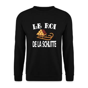 le roi de la schlitte - Sweat-shirt Unisexe - noir - Devant - Alina (178cm) & Michal (187cm)