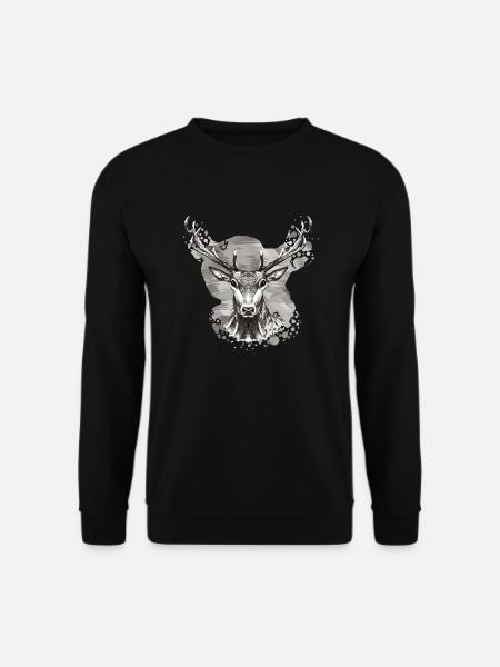 Hirsch - Unisex Pullover - Schwarz