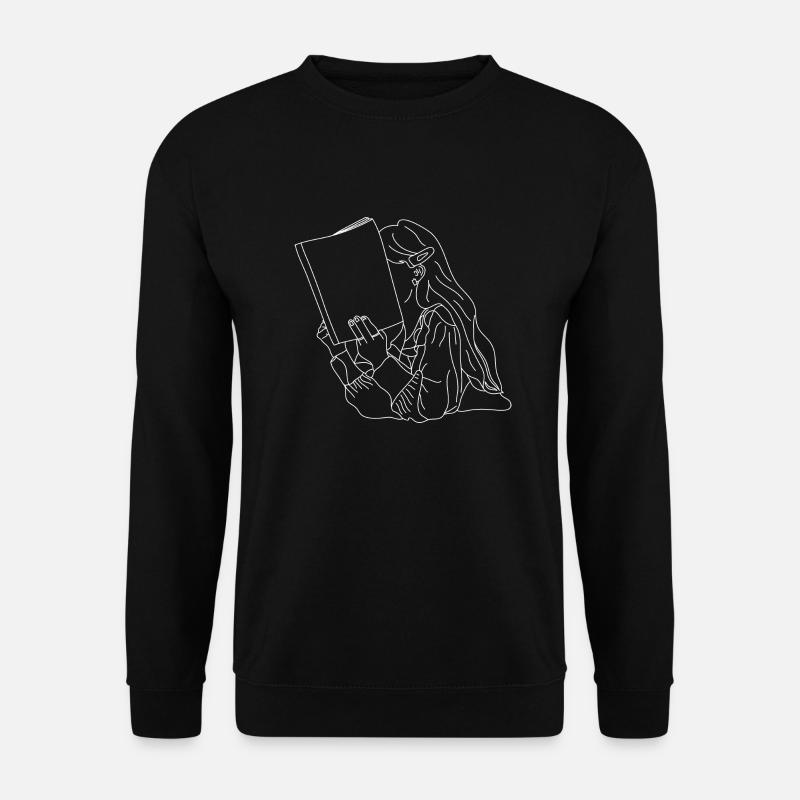 girl reading book - Unisex Sweatshirt - black