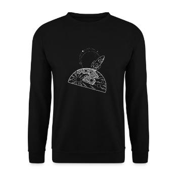 magischer Raum - Unisex Pullover - Schwarz - Vorne - Alina (178cm) & Michal (187cm)