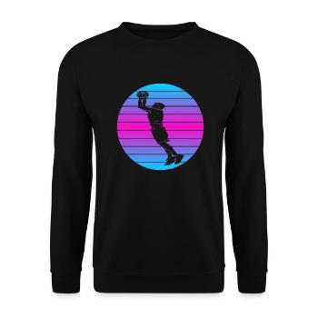 Basketball Basketball Retro Basketball Amateurs de Basketball - Sweat-shirt Unisexe - noir - Devant - Alina (178cm) & Michal (187cm)