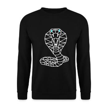 Snake Geometric Line - Unisex Sweatshirt - black - Front - Alina (178cm) & Michal (187cm)