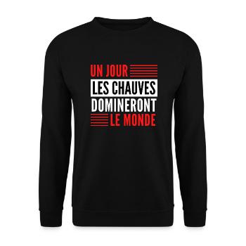 Un jour les chauves domineront le monde - Sweat-shirt Unisexe - noir - Devant - Alina (178cm) & Michal (187cm)