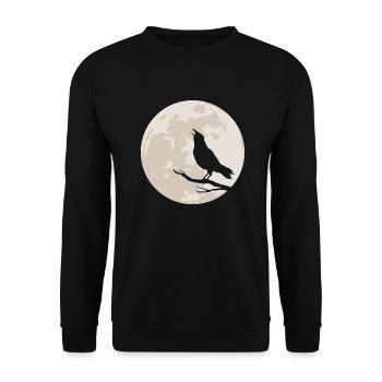 Silhouette de corbeau avant la pleine lune - Sweat-shirt Unisexe - noir - Devant - Alina (178cm) & Michal (187cm)