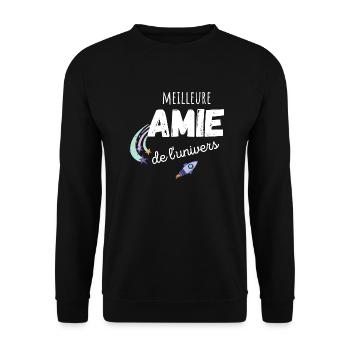 meilleure amie de l'univers cadeau amie - Sweat-shirt Unisexe - noir - Devant - Alina (178cm) & Michal (187cm)