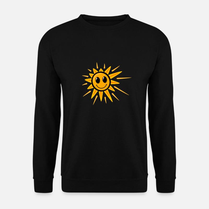 Süße lächelnde Sonne - Unisex Pullover - Schwarz