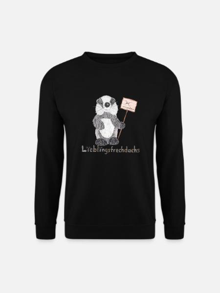 Lieblingsfrechdachs mit Schild "vergeben" - Unisex Pullover - Schwarz