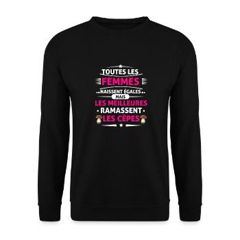 ramasseuse de cèpes Cadeau cèpes humour - Sweat-shirt Unisexe - noir - Devant - Alina (178cm) & Michal (187cm)