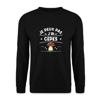 Je peux pas j'ai cèpes humour champignons cèpes - Sweat-shirt Unisexe - noir - Devant - Alina (178cm) & Michal (187cm)