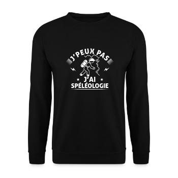 J'peux pas j'ai spéléologie , spéléo - Sweat-shirt Unisexe - noir - Devant - Alina (178cm) & Michal (187cm)