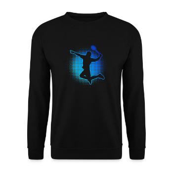 Men's Badminton Squash Badminton Player - Unisex Sweatshirt - black - Front - Alina (178cm) & Michal (187cm)