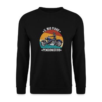 Il mio piano pensionistico Moto Motociclista Pensi - Felpa unisex - nero - Fronte - Alina (178cm) & Michal (187cm)