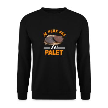 je peux pas j'ai palet - Sweat-shirt Unisexe - noir - Devant - Alina (178cm) & Michal (187cm)