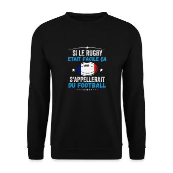 Si Le Rugby etait Facile ca s'appellerait du Foot - Sweat-shirt Unisexe - noir - Devant - Alina (178cm) & Michal (187cm)