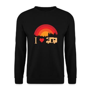 I love camping - Unisex Pullover - Schwarz - Vorne - Alina (178cm) & Michal (187cm)