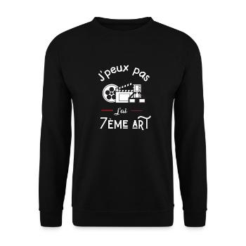 je peux pas j'ai 7ème art idée cadeau cinéma - Sweat-shirt Unisexe - noir - Devant - Alina (178cm) & Michal (187cm)