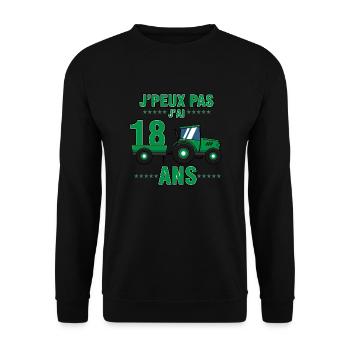 Cadeau Tracteur Cadeau 18 ans Anniversaire ferme - Sweat-shirt Unisexe - noir - Devant - Alina (178cm) & Michal (187cm)