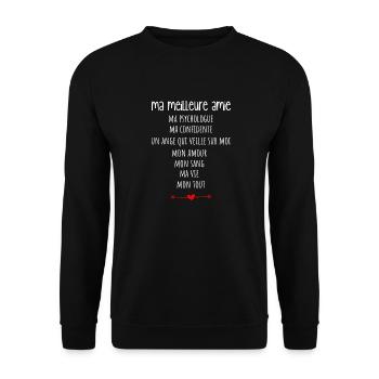 ma meilleure amie idée cadeau - Sweat-shirt Unisexe - noir - Devant - Alina (178cm) & Michal (187cm)