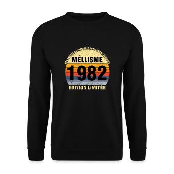 Millésime 1982 Cadeau Anniversaire vintage 1982 - Sweat-shirt Unisexe - noir - Devant - Alina (178cm) & Michal (187cm)