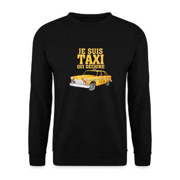 chauffeur de taxi qui déchire - Sweat-shirt Unisexe - noir - Devant - Alina (178cm) & Michal (187cm)