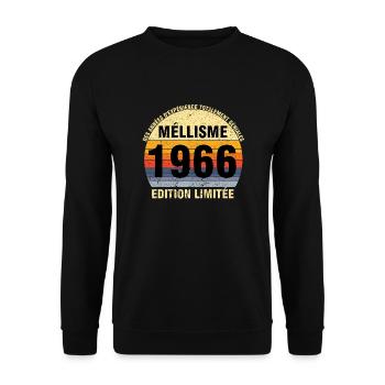 Millésime 1966 Cadeau Anniversaire vintage 1966 - Sweat-shirt Unisexe - noir - Devant - Alina (178cm) & Michal (187cm)