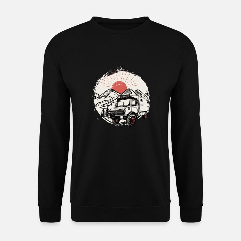 Camping - Unimog - Adventure - Oldtimer - Unisex Pullover - Schwarz