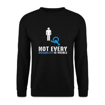 tous les handicaps ne sont pas visibles - Sweat-shirt Unisexe - noir - Devant - Alina (178cm) & Michal (187cm)