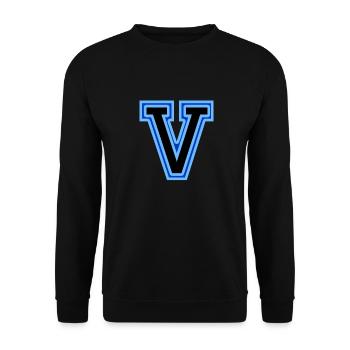 Letter V 7 - Unisex Sweatshirt - black - Front - Alina (178cm) & Michal (187cm)