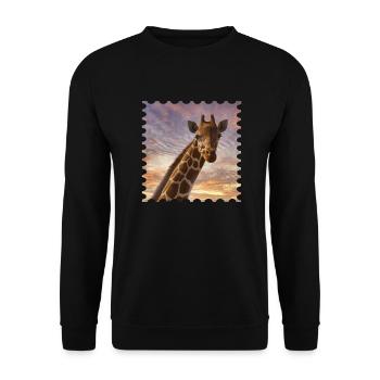 Giraffe at sunset - Unisex Sweatshirt - black - Front - Alina (178cm) & Michal (187cm)