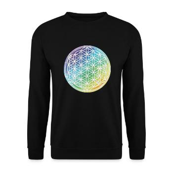 Flower of Life Rainbow Gift Idea 005-034 - Unisex Sweatshirt - black - Front - Alina (178cm) & Michal (187cm)