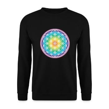 Flower of Life Rainbow Gift Idea 005-038 - Unisex Sweatshirt - black - Front - Alina (178cm) & Michal (187cm)