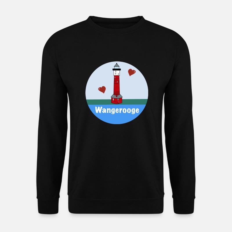 Leuchtturm Wangerooge Liebe Hochzeit - Unisex Pullover - Schwarz