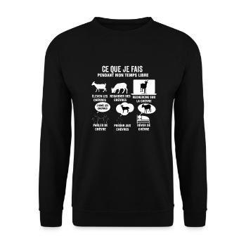 ce que je fais pendant mon temps libre chèvres - Sweat-shirt Unisexe - noir - Devant - Alina (178cm) & Michal (187cm)