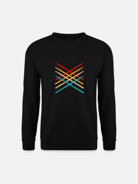 Retro Drum Sticks Musik Drums fuuny Geschenk Drummer - Unisex Pullover - Schwarz