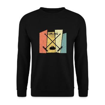 cadeau de curling vintage rétro pour le curling - Sweat-shirt Unisexe - noir - Devant - Alina (178cm) & Michal (187cm)