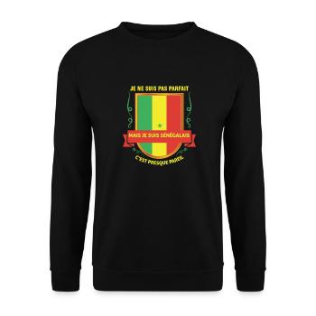 pas parfait mais je suis sénégalais c'est pareil - Sweat-shirt Unisexe - noir - Devant - Alina (178cm) & Michal (187cm)