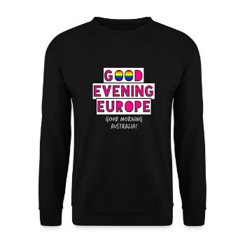 Guten Abend Europa - Unisex Pullover - Schwarz - Vorne - Alina (178cm) & Michal (187cm)