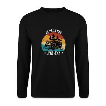 Je peux pas j'ai 4X4 cadeaux 4X4 - Sweat-shirt Unisexe - noir - Devant - Alina (178cm) & Michal (187cm)