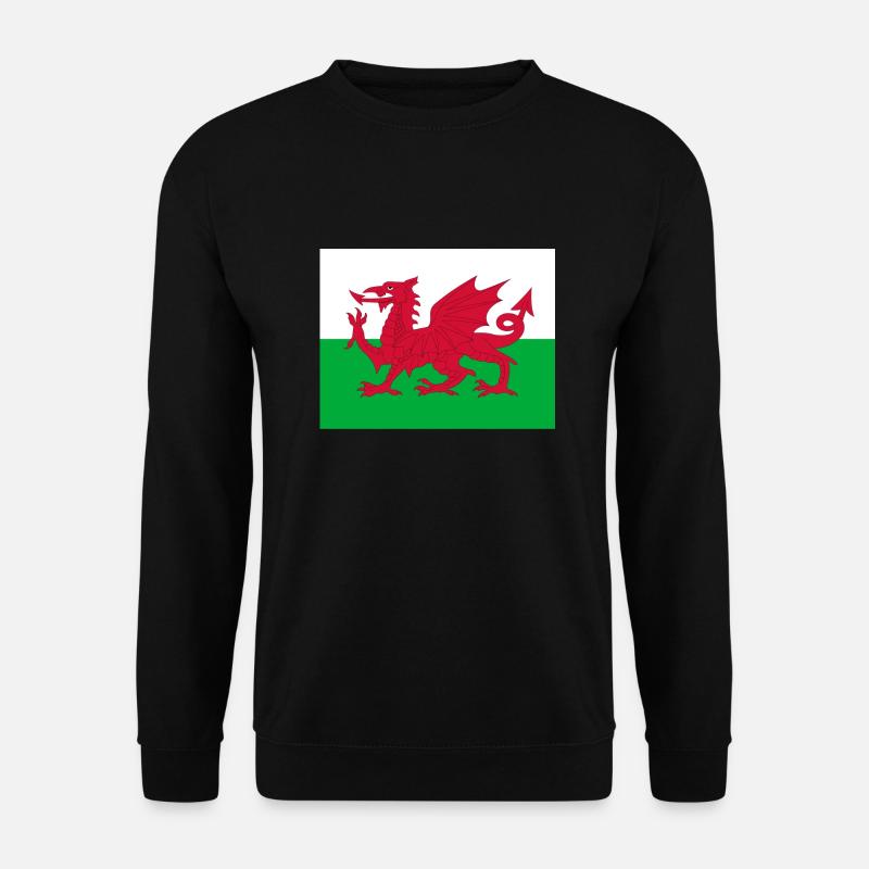 Flagge von Wales - Unisex Pullover - Schwarz