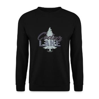 Zeder See Natur Baum Smooth Stylish Design - Unisex Pullover - Schwarz - Vorne - Alina (178cm) & Michal (187cm)