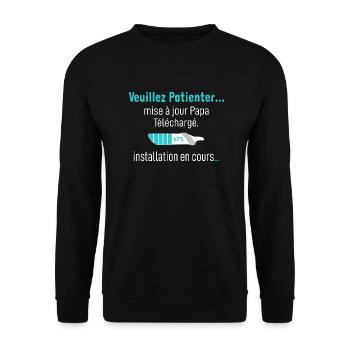 veuillez patientez mise à jour Papa Téléchargé - Sweat-shirt Unisexe - noir - Devant - Alina (178cm) & Michal (187cm)
