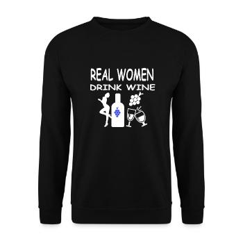Wein - Unisex Pullover - Schwarz - Vorne - Alina (178cm) & Michal (187cm)