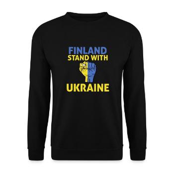 Finland Stand With Ukrain I Stand With Ukraine - Unisex Sweatshirt - black - Front - Alina (178cm) & Michal (187cm)