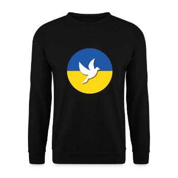Ukraine Dove of Peace - Unisex Sweatshirt - black - Front - Alina (178cm) & Michal (187cm)