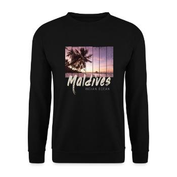 Maldives Indian Ocean Vintage Sunset - Unisex Sweatshirt - black - Front - Alina (178cm) & Michal (187cm)