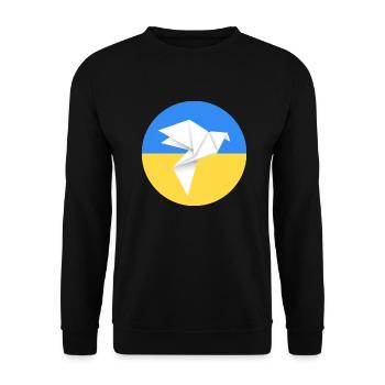 peace for ukraine - origami - Unisex Sweatshirt - black - Front - Alina (178cm) & Michal (187cm)